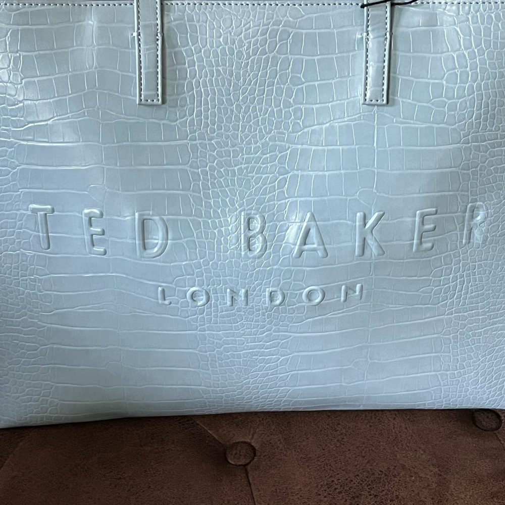 Ted Baker White Croc-Embossed Tote